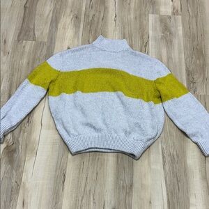 Aerie Colorblock Women's turtleneck Sweater - Gray lavender and Yellow